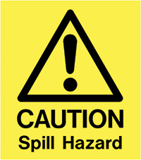 A Board - Caution Spill Hazard