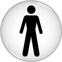 Man symbol domed acrylic sign 60mm Acrylic Safety Sign