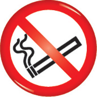 No smoking symbol domed acrylic sign 60mm Acrylic Safety Sign  