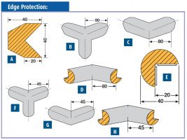 Foam Edge Protector - Semi-Circular  External Tri Corners 