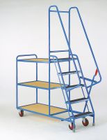 Steptek Heavy Duty Step Tray Trolleys - 5 Steps - 3 tray tiers