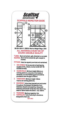 Scafftag Scaffold Inspection Guide Pocket Guide - Pack of 5