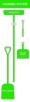 Green Shadow Board Non Stocked Dustpan  brush  broom and shovel