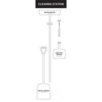 White Shadow Board Non Stocked Dustpan  brush  broom and shovel