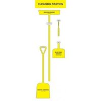 Yellow Shadow Board Non Stocked Dustpan  brush  broom and shovel