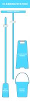 Blue Shadow Board Non Stocked Mop  bucket  squeegee  floor stand