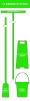 Green Shadow Board Non Stocked Mop  bucket  squeegee  floor stand