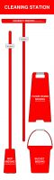 Red Shadow Board Non Stocked Mop  bucket  squeegee  floor stand