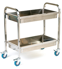 Deep Shelved Stainless Steel Tray Trolley