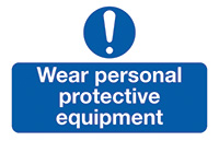 Wear Personal Protective Equipment Self Adhesive Vinyl Sign Pack of 6
