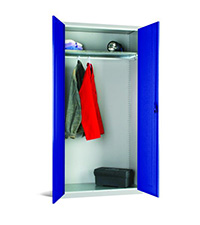 Workplace Storage Cupboard - with Rail - 1 Door - 1 Shelf- 1830 x 915 x 457mm  HxWxD 