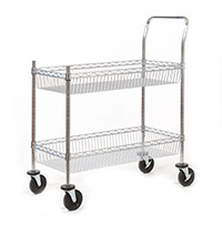 Chrome Plated Wire Tray Trolley - 2 Shelf