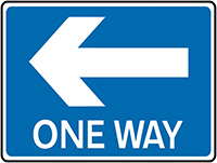 One Way Left Class 1 Reflective Traffic Sign 450x600mm Safety Sign  
