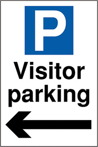 Visitor parking left 400 x 300mm 2mm Polycarbonate Safety Sign  