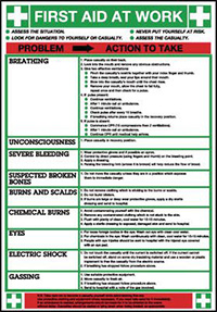 600x420mm First Aid At Work Poster