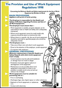 The Provision and Use of Work Equipment Regulations Wallchart/Pocket Guide