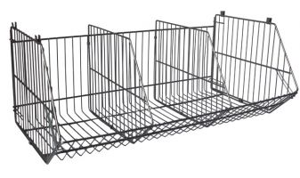  Wire Storage Basket Silver/White 900mm Wide